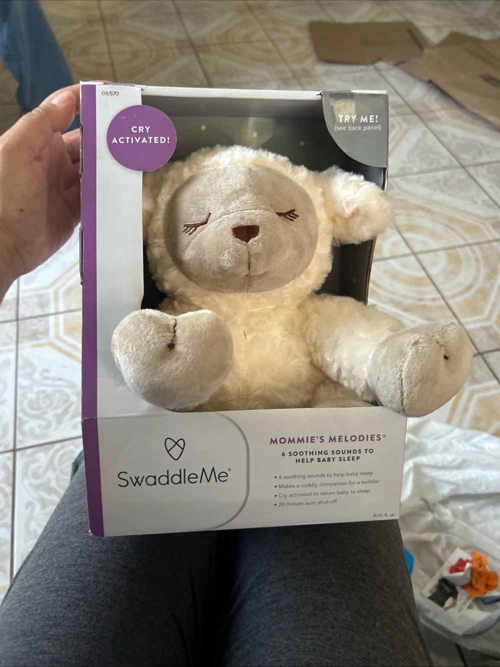 SwaddleMe Cream and Taupe Mommie's Melodies Plush Lamb